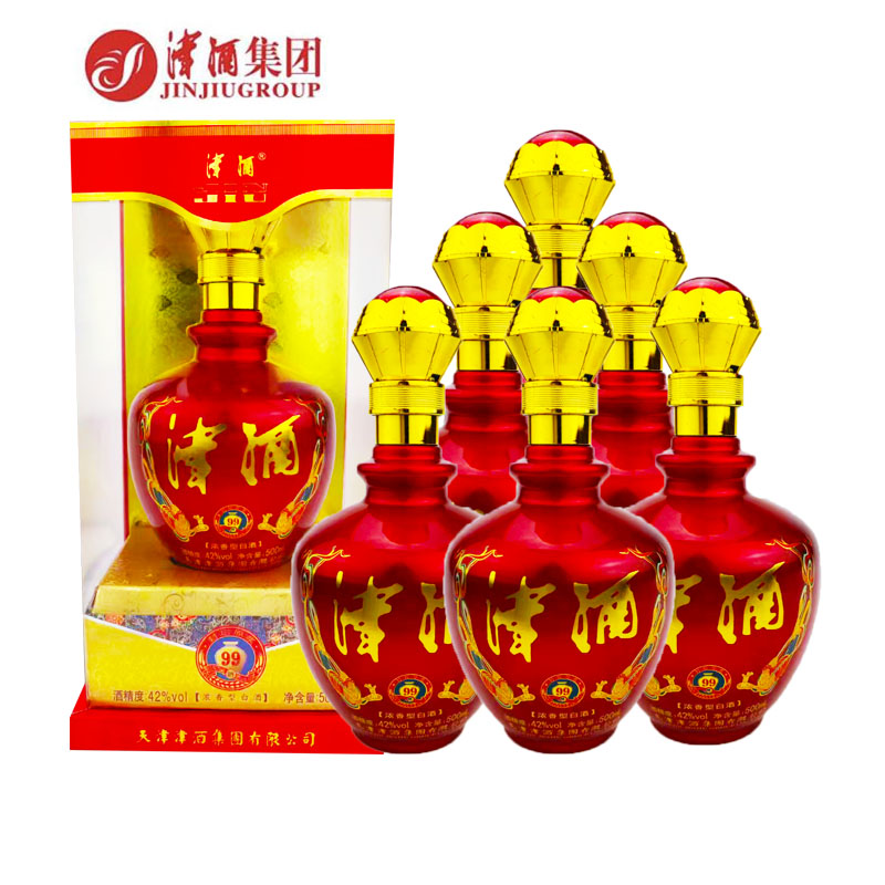 天津特产津酒封坛原浆酒42度浓香型白酒整箱6瓶礼盒装纯粮食酿造