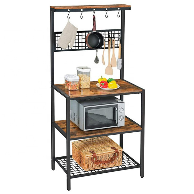 跨境厨房置物架落地多层微波炉烤箱电器收纳架子多功能储物货架
