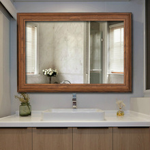 镜子卫生间木框服装店实木框北欧简约手工浴室卫浴镜子穿衣镜