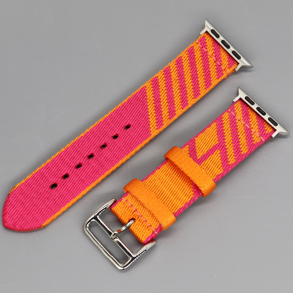 适用于苹果apple watch尼龙表带44mm新款iwatch双色编织苹果表带