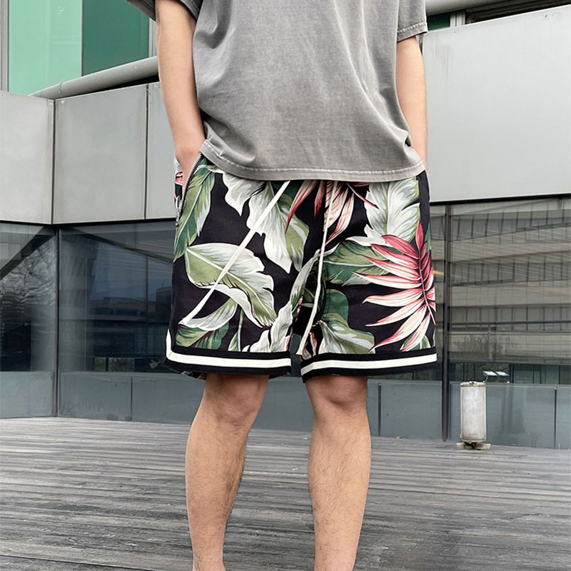 fear of god第五季fog沙滩花卉宽松拉链五分裤男欧美高街潮牌短裤