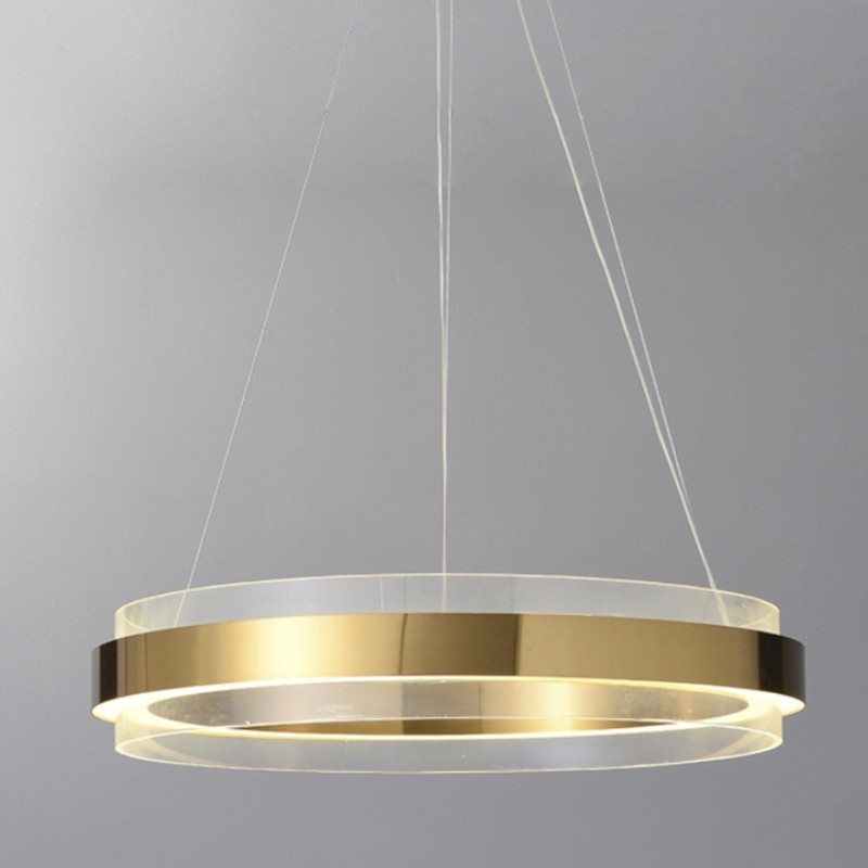 北欧创意艺术个性圈圈吊灯透明亚克力磨砂客厅餐厅卧室书房吊灯