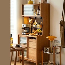 k个北欧实木餐边柜客厅储物柜简约家用厨房收纳柜靠墙一体茶水柜