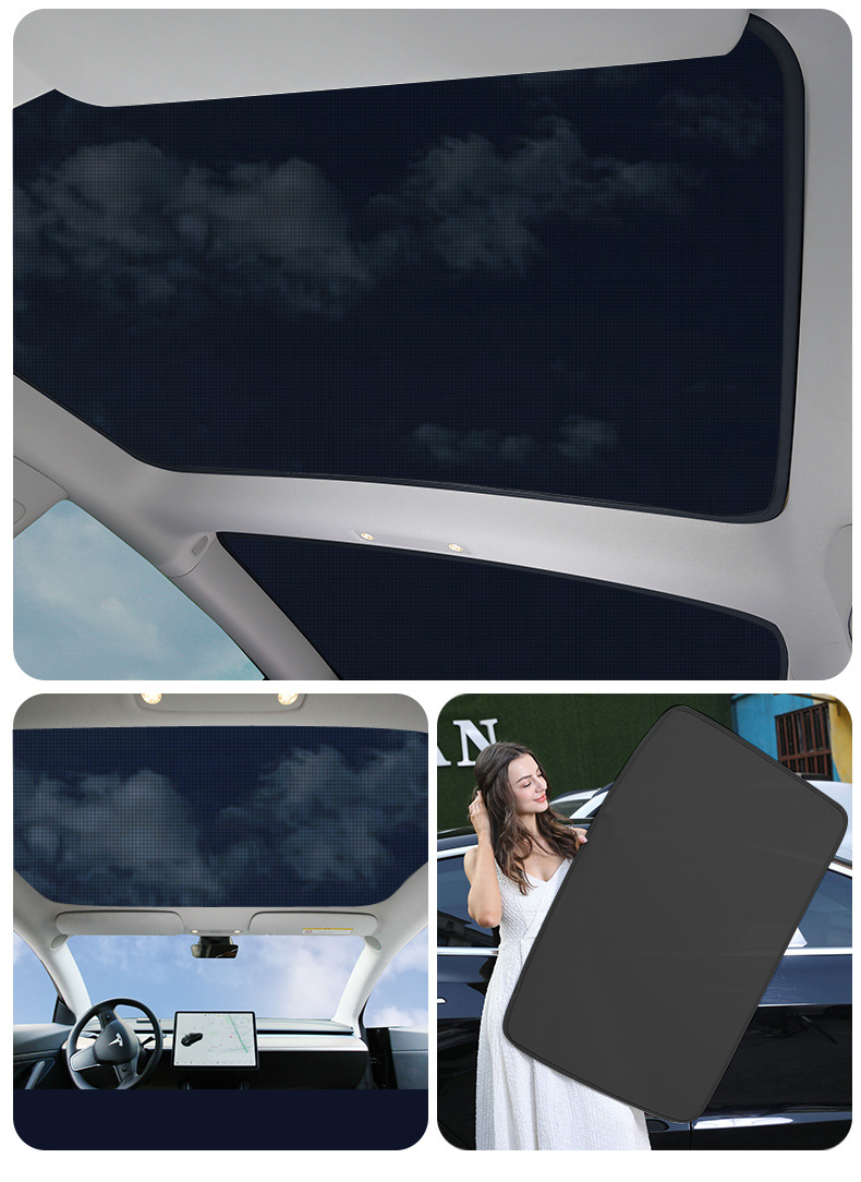 电动汽车天窗遮阳遮阳帘遮阳天幕全景天窗纱窗遮光板布防晒改装