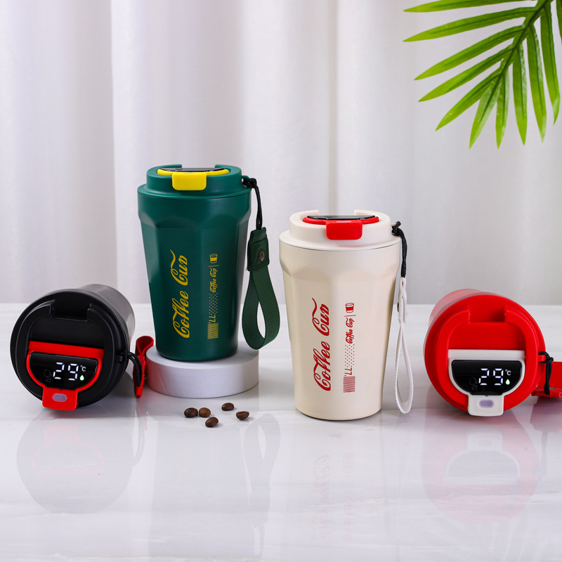 Intelligent Temperature Measuring Coca-Cola Coffee Cup Stainless Steel Double Wall Thermal Cup Mug Office Portable Water