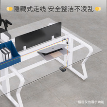 批发职员办公桌简约现代双四人位员工桌子多人位办公室电脑桌椅组