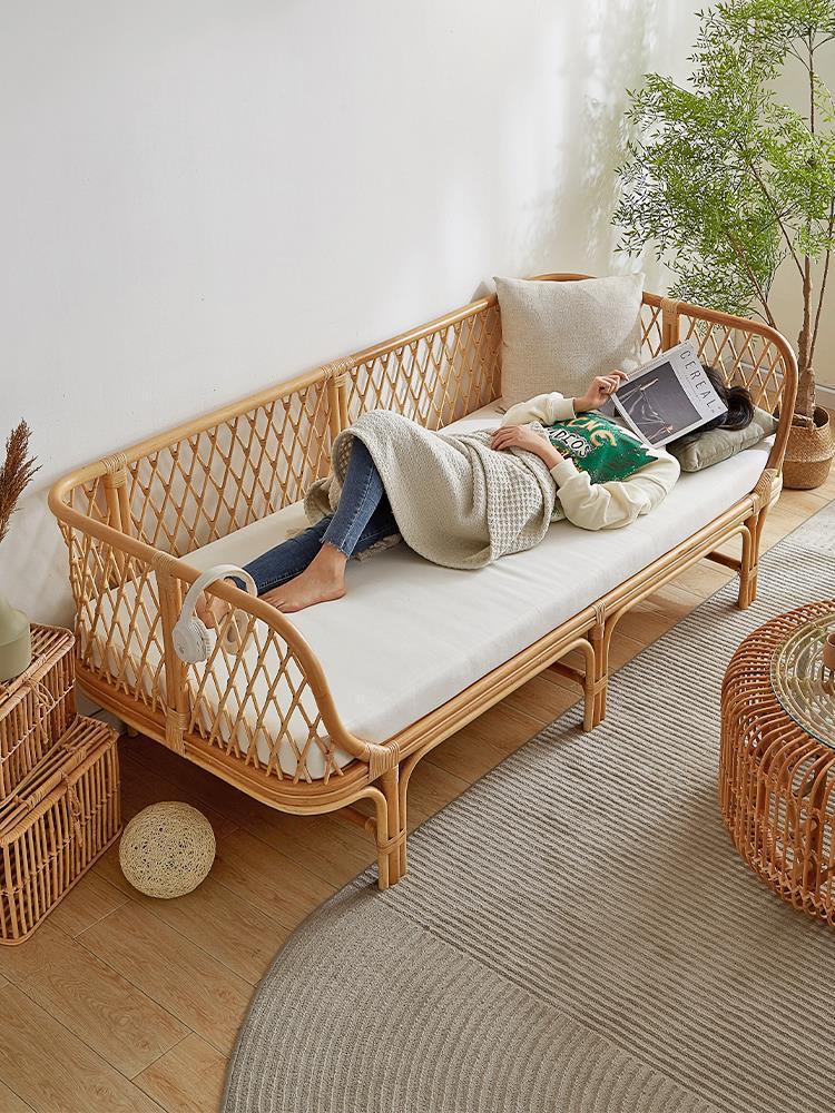 藤编沙发客厅藤条藤椅庭院家具双人印尼藤艺竹藤阳台民宿椅子书房