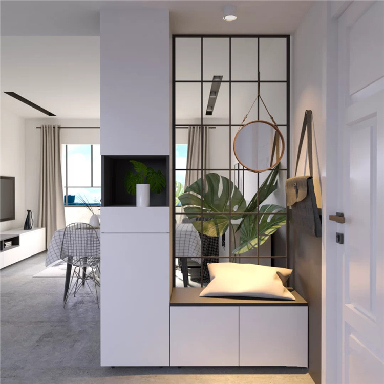 间厅柜客厅隔断屏风铁艺进门装饰柜带置物架门厅鞋柜玄关柜定制