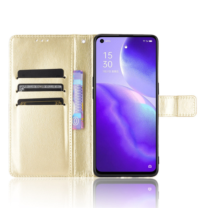 适用oppo reno5 5g手机壳翻盖reno5 pro 5g手机皮套疯马纹插卡壳
