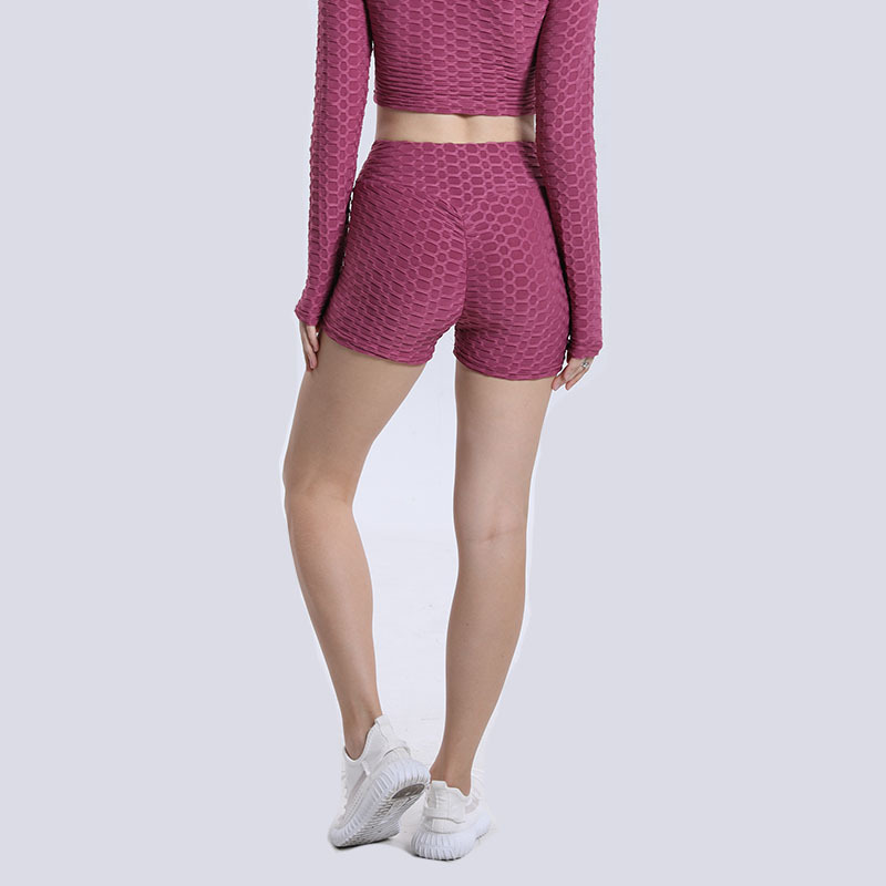 2021夏季新款高腰提臀纯色泡泡裤扎染健身打底运动瑜伽短裤女