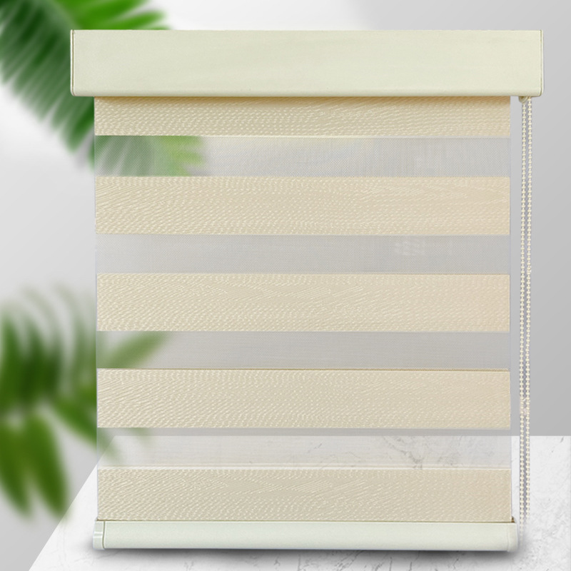 indoor high shading soft yarn curtain double-layer dimming design freely adjustable solid color roller shutter