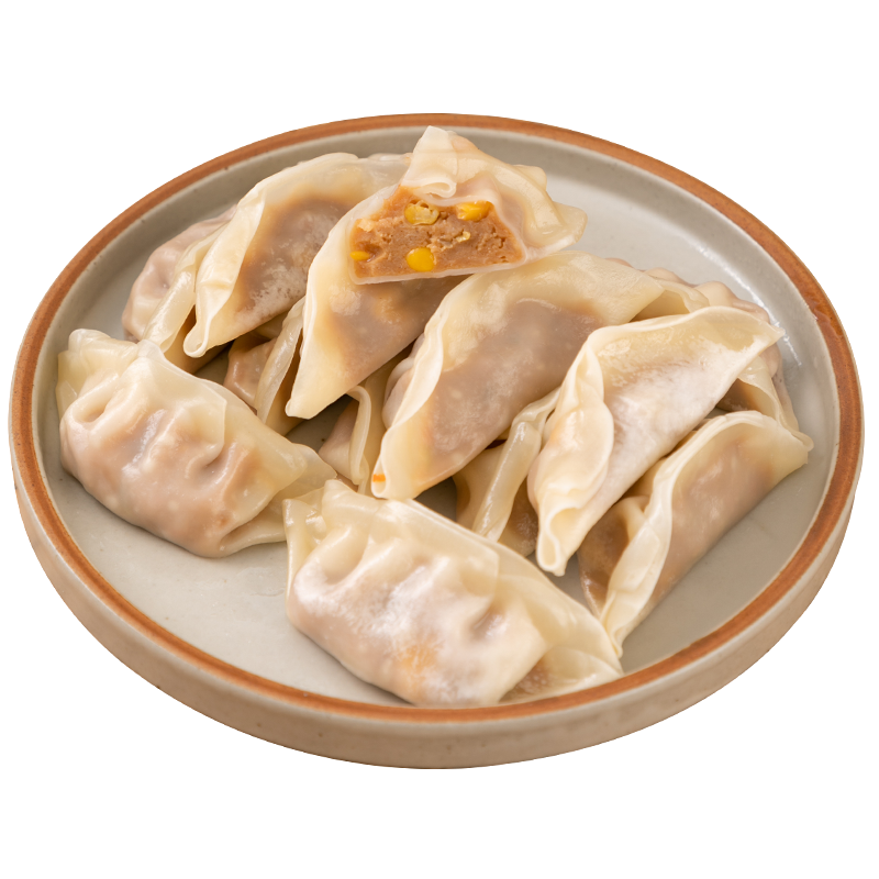 千味央厨蒸煎饺1kg玉米猪肉水饺锅贴饺子速冻早餐半成品店