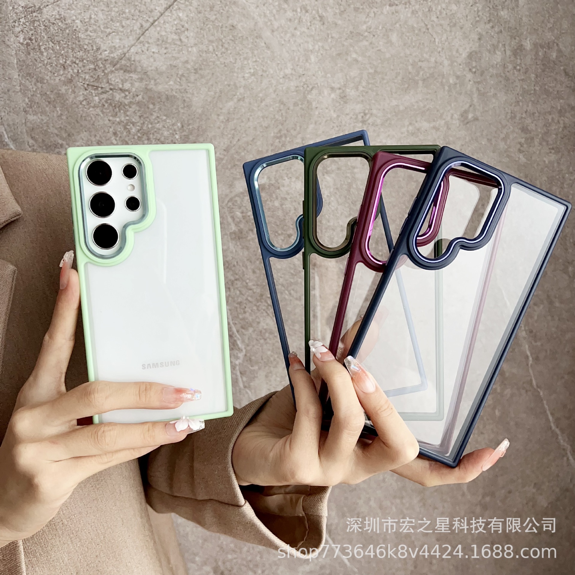 跨境金盾透明肤感适用三星s24ultra手机壳金属按键摄像头s23ultra