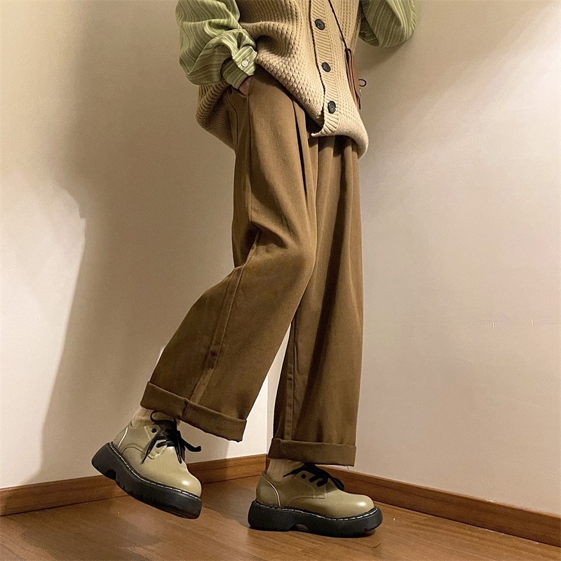   Kongfu Master Pants Suit Pants Men's Draping Effect Japanese Oversize Pants High Sense of Design Straight oose and Idle Pants