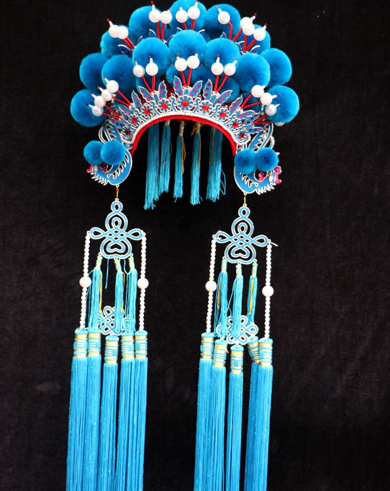 新款国潮凤冠帽 新娘头饰 古装舞台演出凤冠霞帔服装戏剧 穆桂英