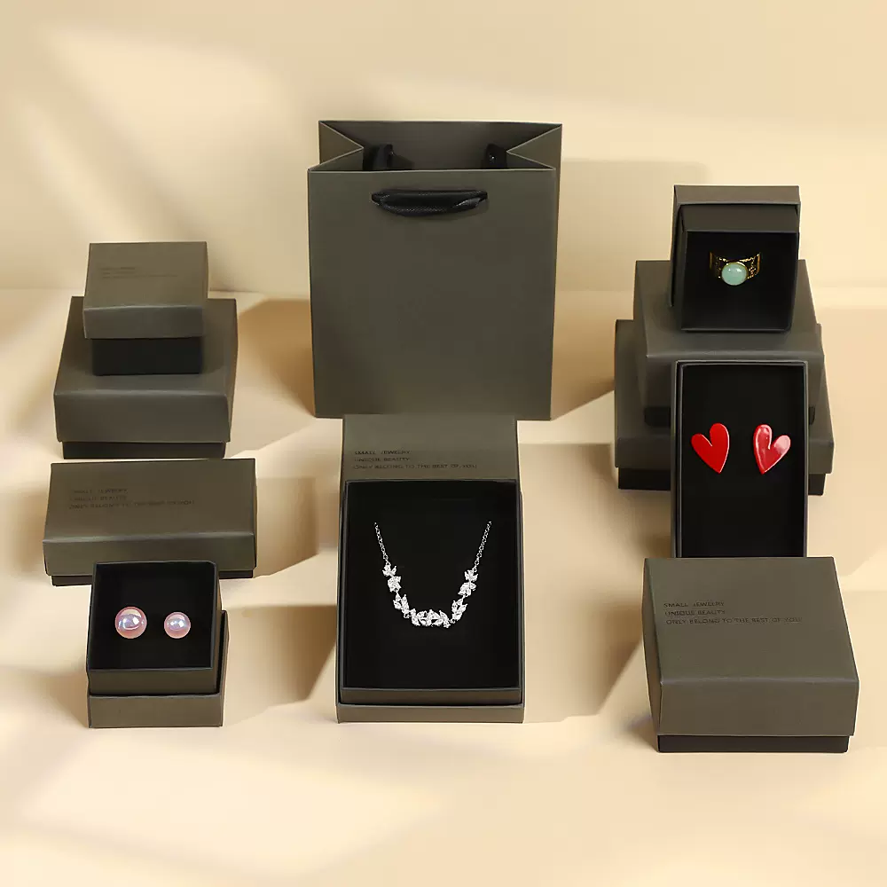 新款简约复古风饰品盒天地盖高颜值礼品盒项链耳环首饰包装盒批发