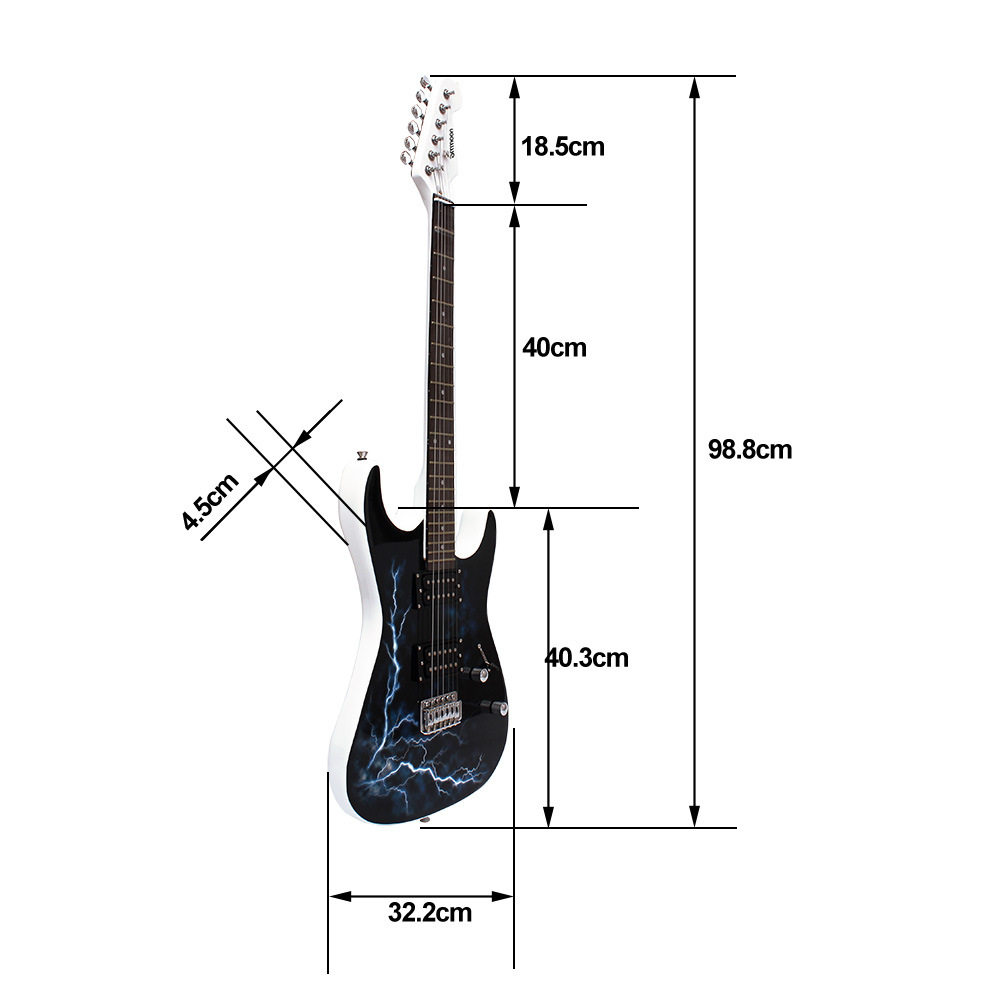 irin st-750电吉他 初学者玫瑰木闪电图案演奏级椴木吉他乐器批发