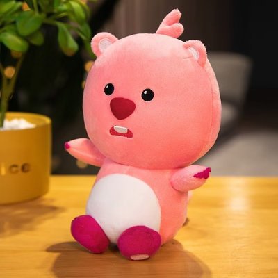 可爱粉红小海狸露比玩偶少女心卡通娃娃公仔毛绒玩具生日礼物女生