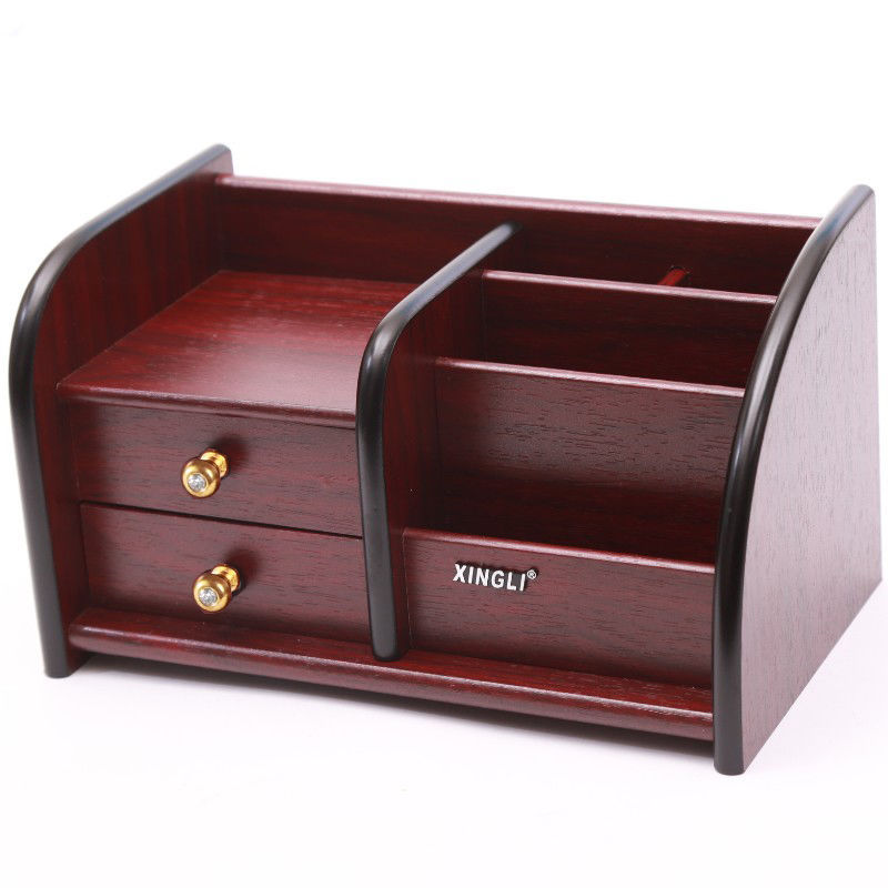 桌面收纳整理盒创意多功能客厅茶几学生木质桌上手机摇控器收纳盒