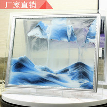 厂家3d流沙画圆形玻璃工艺品沙漏批发生日礼物创意礼品客厅摆件