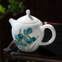 醴陵瓷器陶瓷功夫茶壶小单壶家用纯手绘釉下五彩泡茶壶白瓷