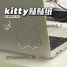 小红书同款kitty银贴纸卡通3d立体卡通动漫手机电脑汽车贴纸pvc
