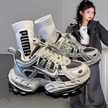 女童运动鞋2025春秋新款儿童透气老爹鞋男童软底跑步鞋中大童单鞋
