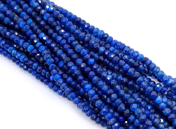 天然蓝晶散珠盘珠蓝晶石手串水晶半成品材料手链项链diy饰品配件