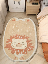 BB4C批发可爱床边地毯卧室狮子小地毯厚长条床前床下地垫家用