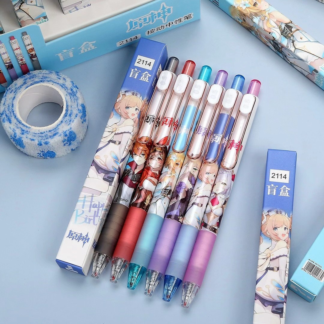 卡通动漫2114原神按动中性笔盲盒【整盒拍36支】