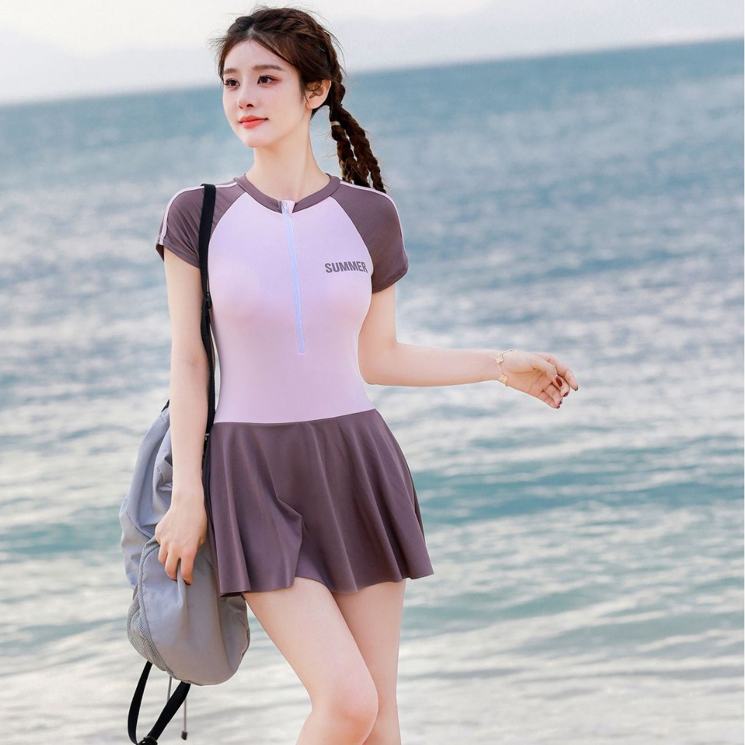 新款泡温泉泳衣女款温泉泳衣秋冬连体衣女夏连体显瘦保守泳衣批发