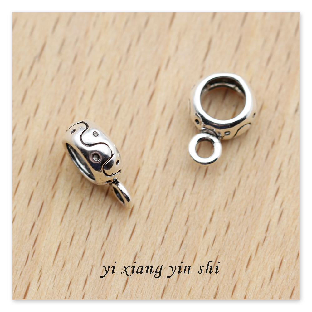 925银diy配件 挂扣银珠扣挂件扣吊坠扣三通挂绳扣 吊坠搭扣带环