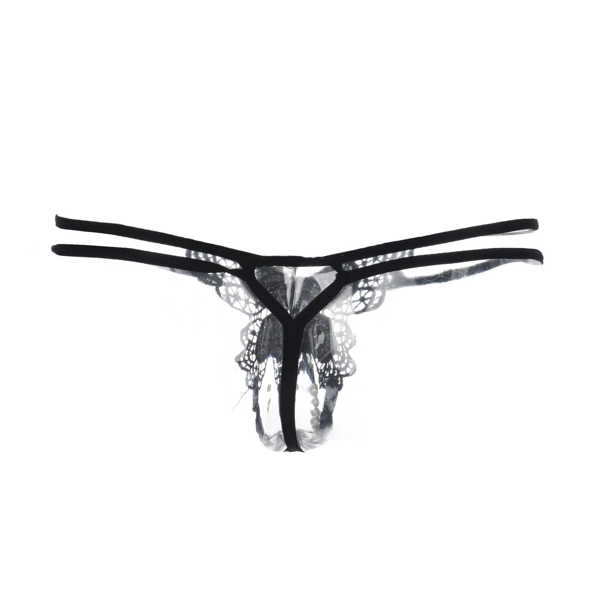 性感蝴蝶情趣内裤 刺绣诱惑细带珍珠开档免脱丁字裤女t506-阿里巴巴