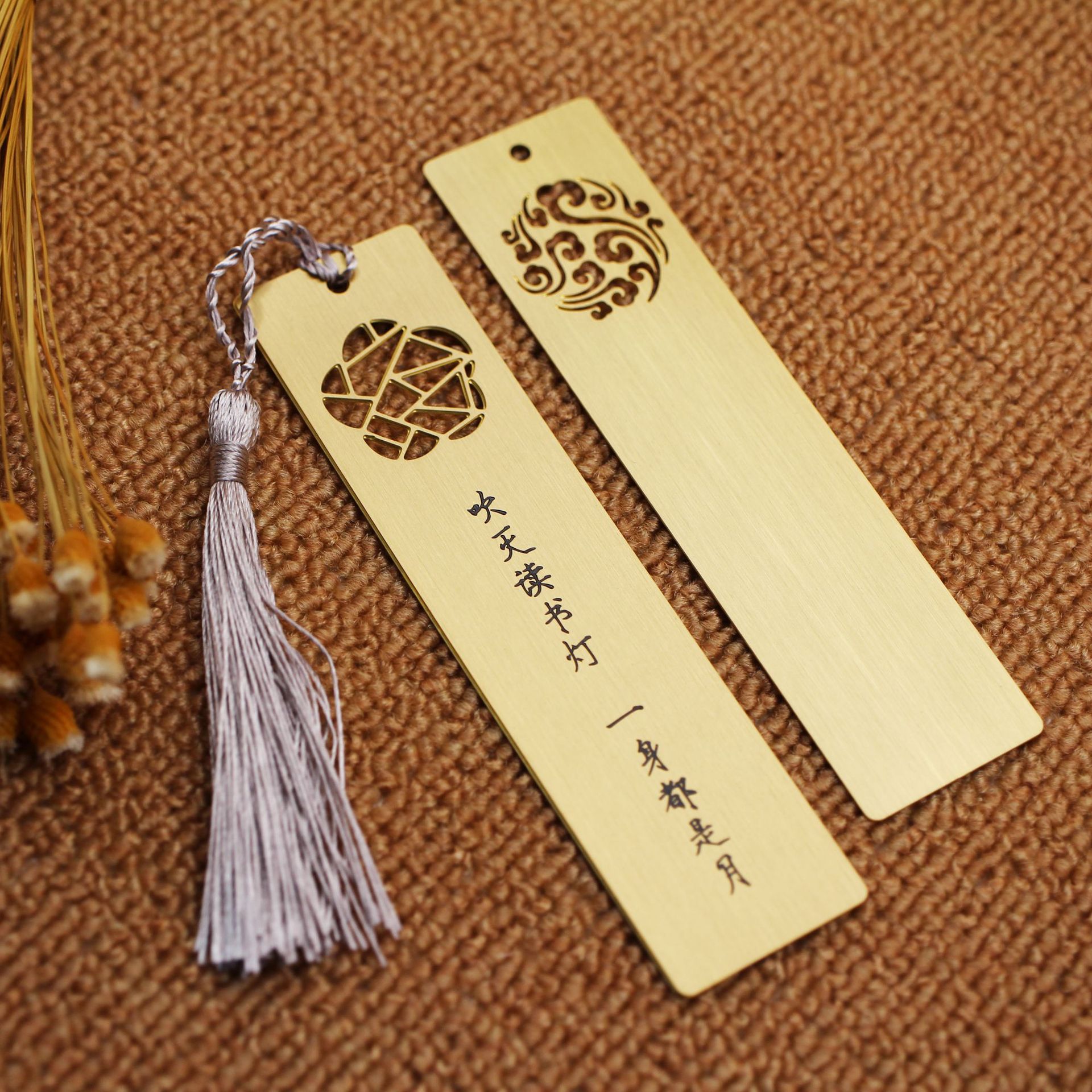 黄铜腐蚀书签工厂定制蚀刻工艺加工logo电镀金色