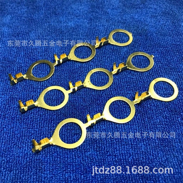 43黄铜接线五金冲压连带端子63圆环电子元器件r型接地线端子