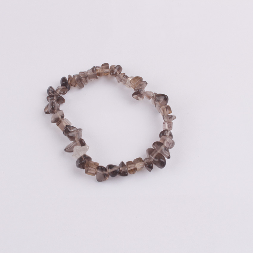 Natural Stone Crystal Gravel Women's Bracelet Various Colors Irregular Gravel Pink Crystal Bracelet Elastic Bracelet