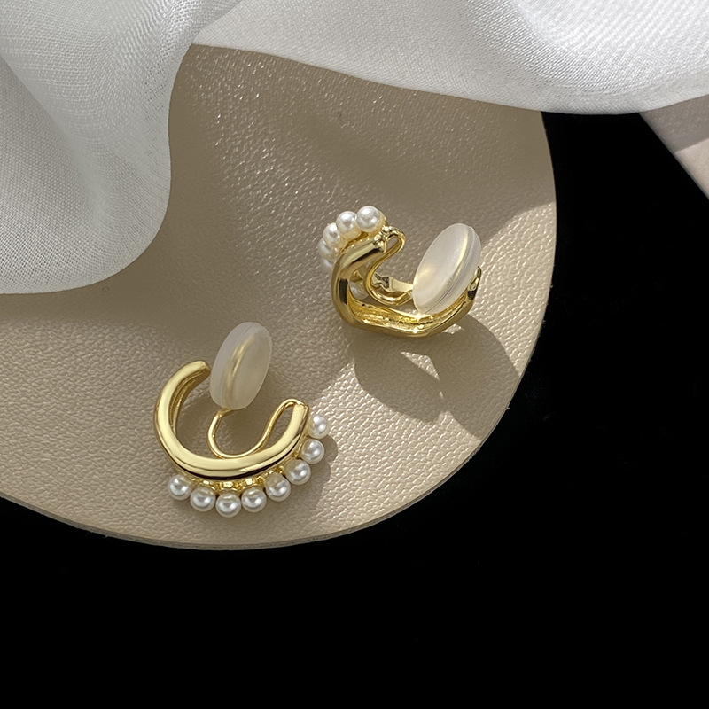 蚊香盘耳夹小香风设计感珍珠气质百搭高级感名媛耳饰高质量批发女