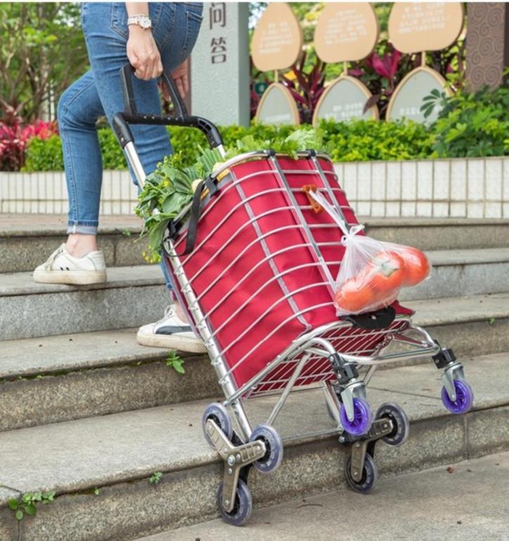 韩版可折叠购物车牛津布买菜车家用手拉车防水拖轮包手推车物流运输