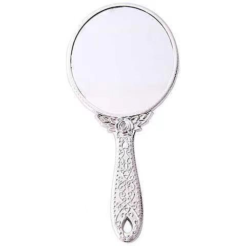 Retro Hand-Hold Mirror Simple European Beauty Makeup Mirror Portable Small Mirror Portable Hand-Hold Mirror Large Size