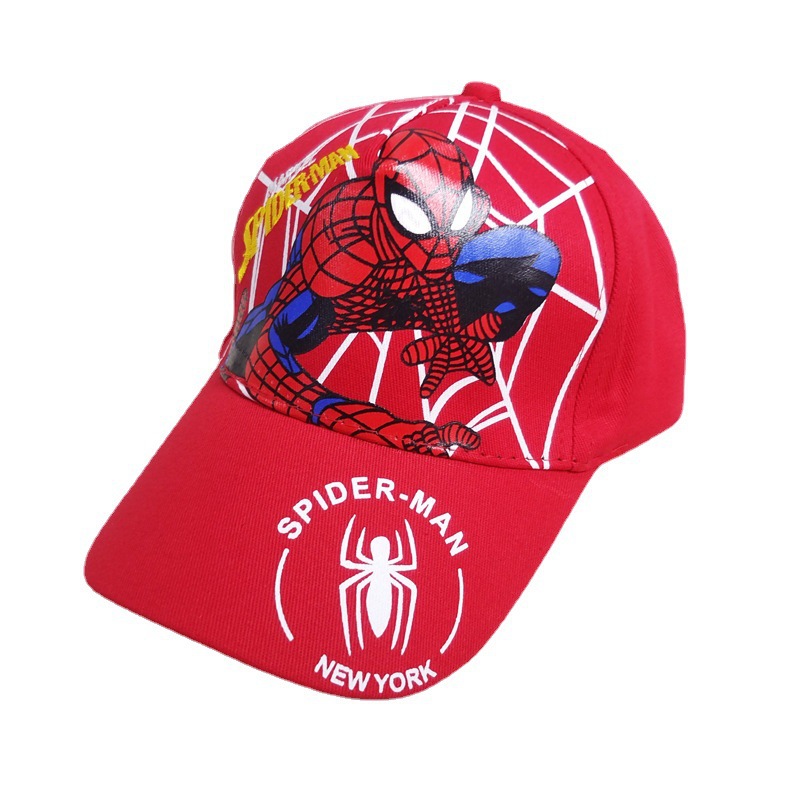 Cross-Border Children's Cartoon Spider-Man Baseball Cap European and American Kid Cartoon Mesh Cap Outdoor Sun Protection Sun Hat Peaked Cap