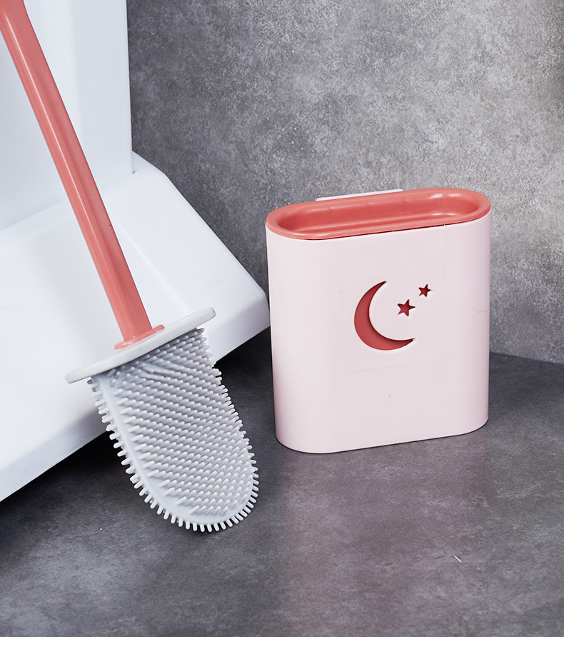 新款硅胶马桶刷家用无死角可爱挂墙式洗厕所刷子套装卫生间清洁刷