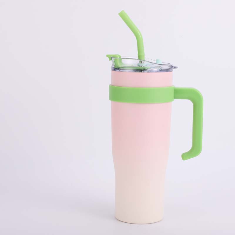 Exclusive for Cross-Border 40Oz Cup Large Capacity Thermos Cup Heat and Cold Insulation Large Ice Cup Cup with Straw Handle Cup