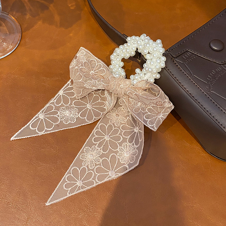 韩国蕾丝蝴蝶结发带女绑发飘带头饰网红2021年新款扎马尾百搭头绳