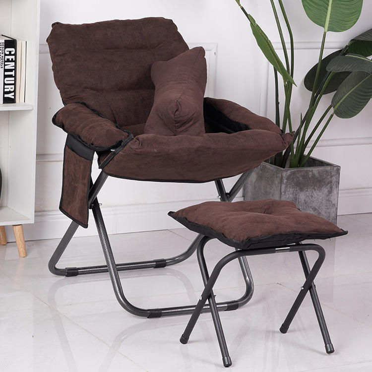 家用懒人折叠椅室内午休靠背椅简约折叠凳户外休闲椅宿舍休息椅