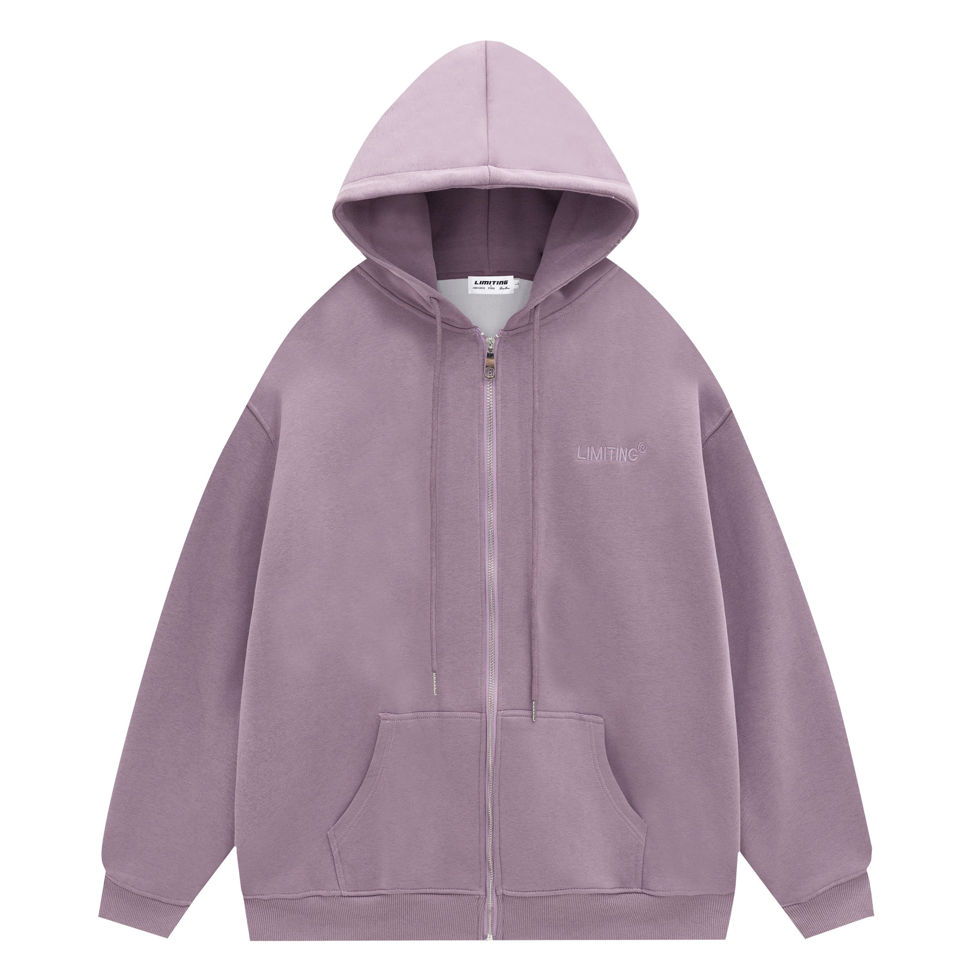 国潮基础款简约宽松百搭字母刺绣连帽卫衣男秋季复古学生开衫外套