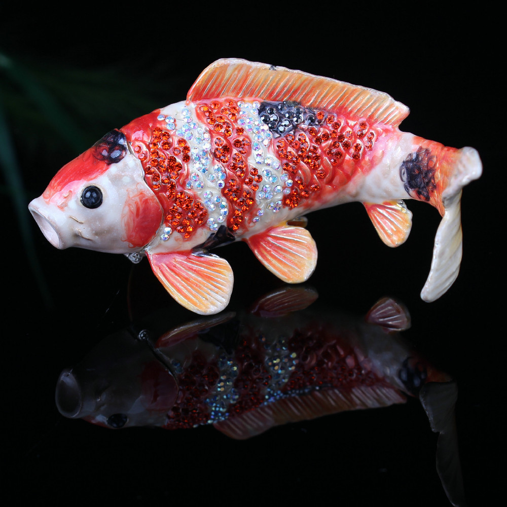 厂家批发 金属摆件锦鲤鱼ab1181中国风年年有余家居摆件礼物盒