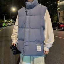 男士棉服马甲秋冬季新款韩版潮流保暖无袖背心港风立领棉服外套男