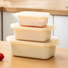 塑料带盖保鲜盒厨房冰箱专用收纳盒食品级可微波透明大中小三件套
