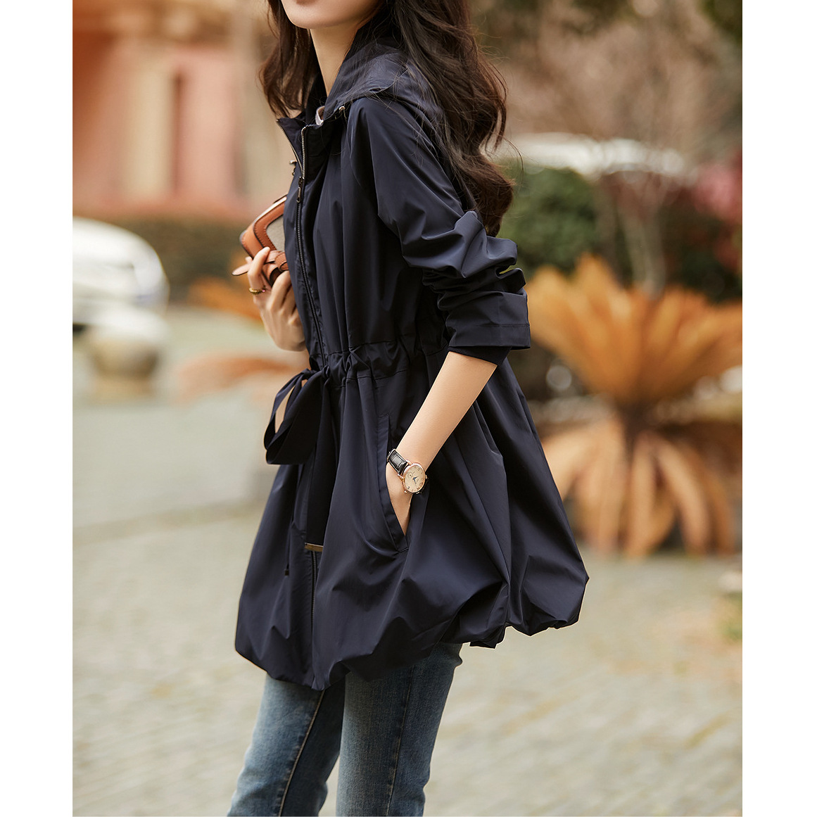 风衣外套女款中长款 宽松春秋外套2025秋季新款女装秋装 女士时尚