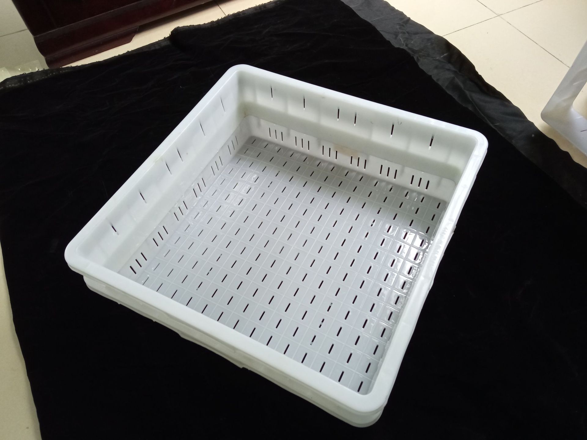 厂家批发豆腐筐 套框 食品级pp豆制品浅筐正方形周转箩  定制